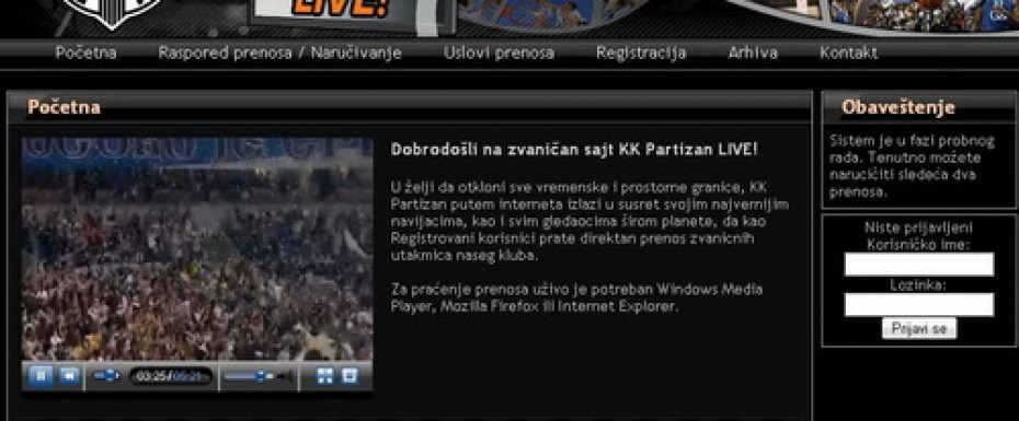 Radnički – Partizan uživo preko našeg sajta!