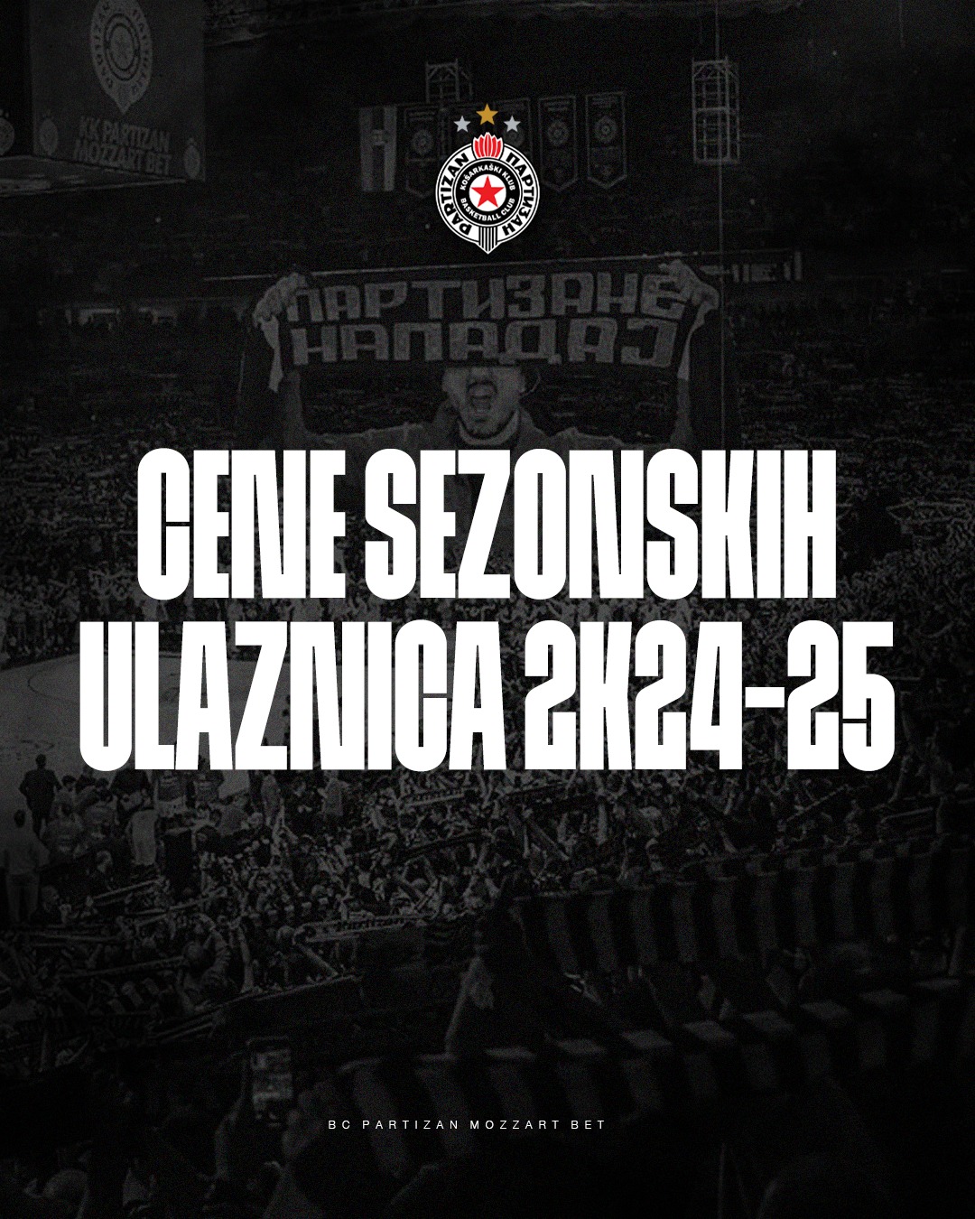 U petak, 23. avgusta tačno u podne počinje obnova sezonskih ulaznica za mečeve KK Partizan Mozzart Bet