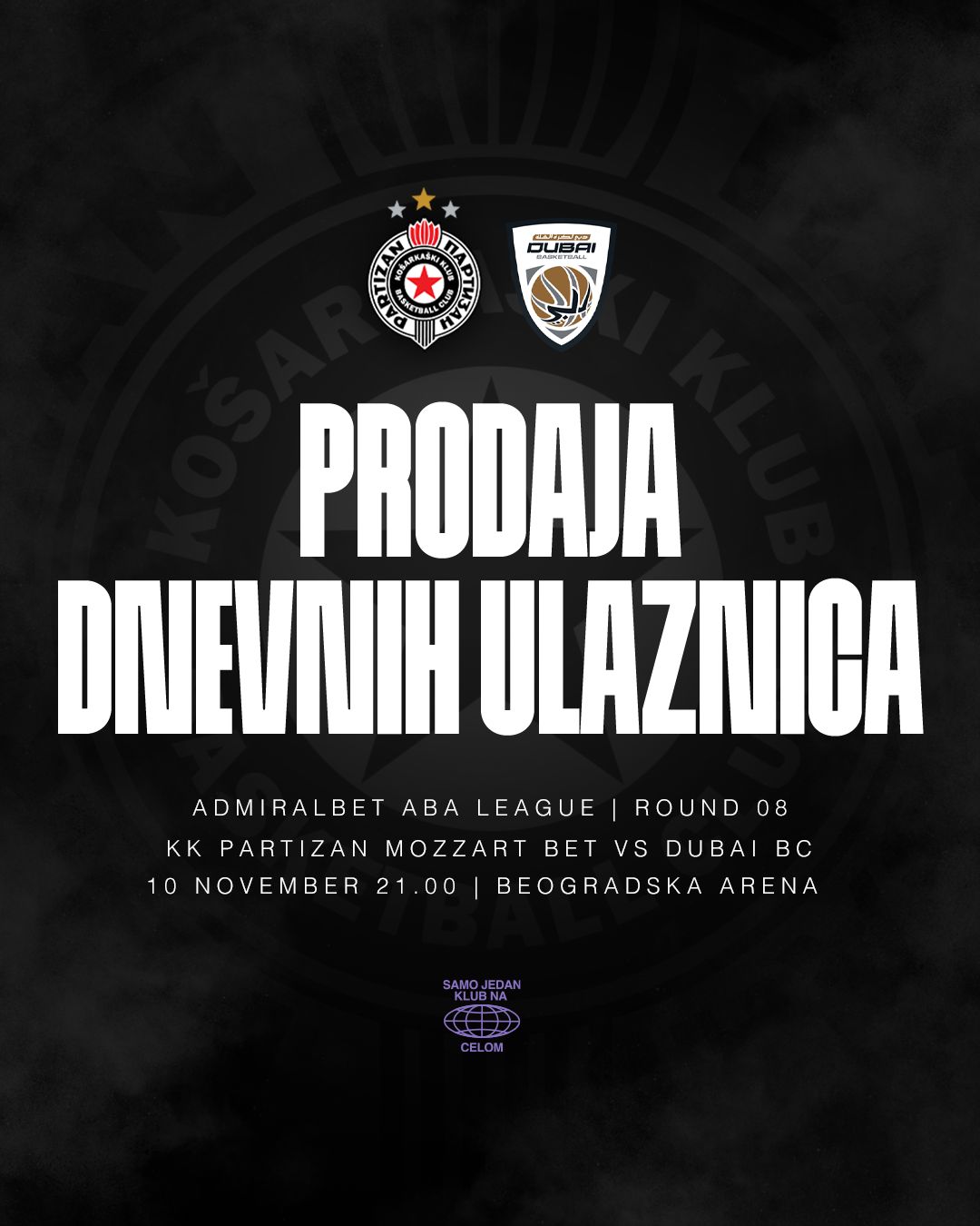 Prodaja dnevnih ulaznica za utakmicu protiv Dubaija počinje sutra