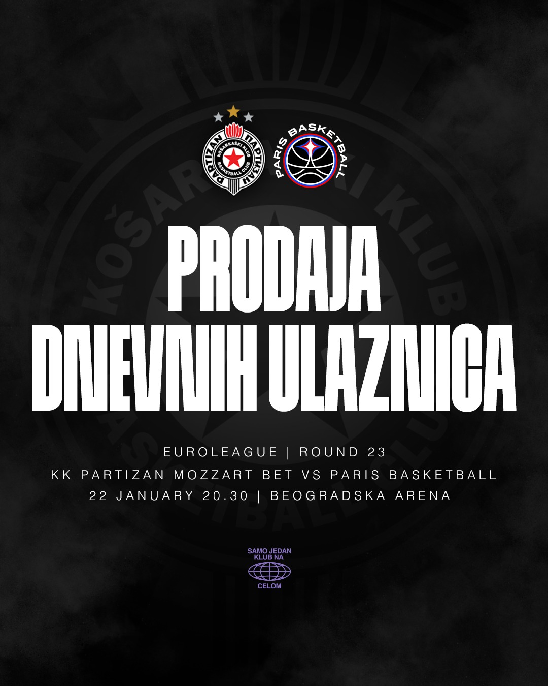 U petak od 13 časova počinje prodaja dnevnih ulaznica za duel protiv Pariza