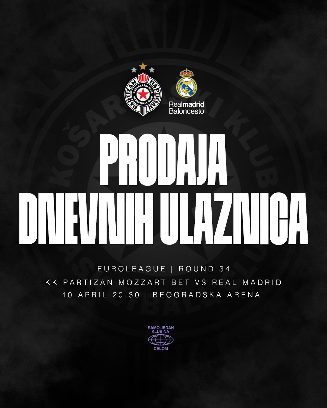 Sutra počinje prodaja ulaznica za duel Partizana Mozzart Bet i Real Madrida