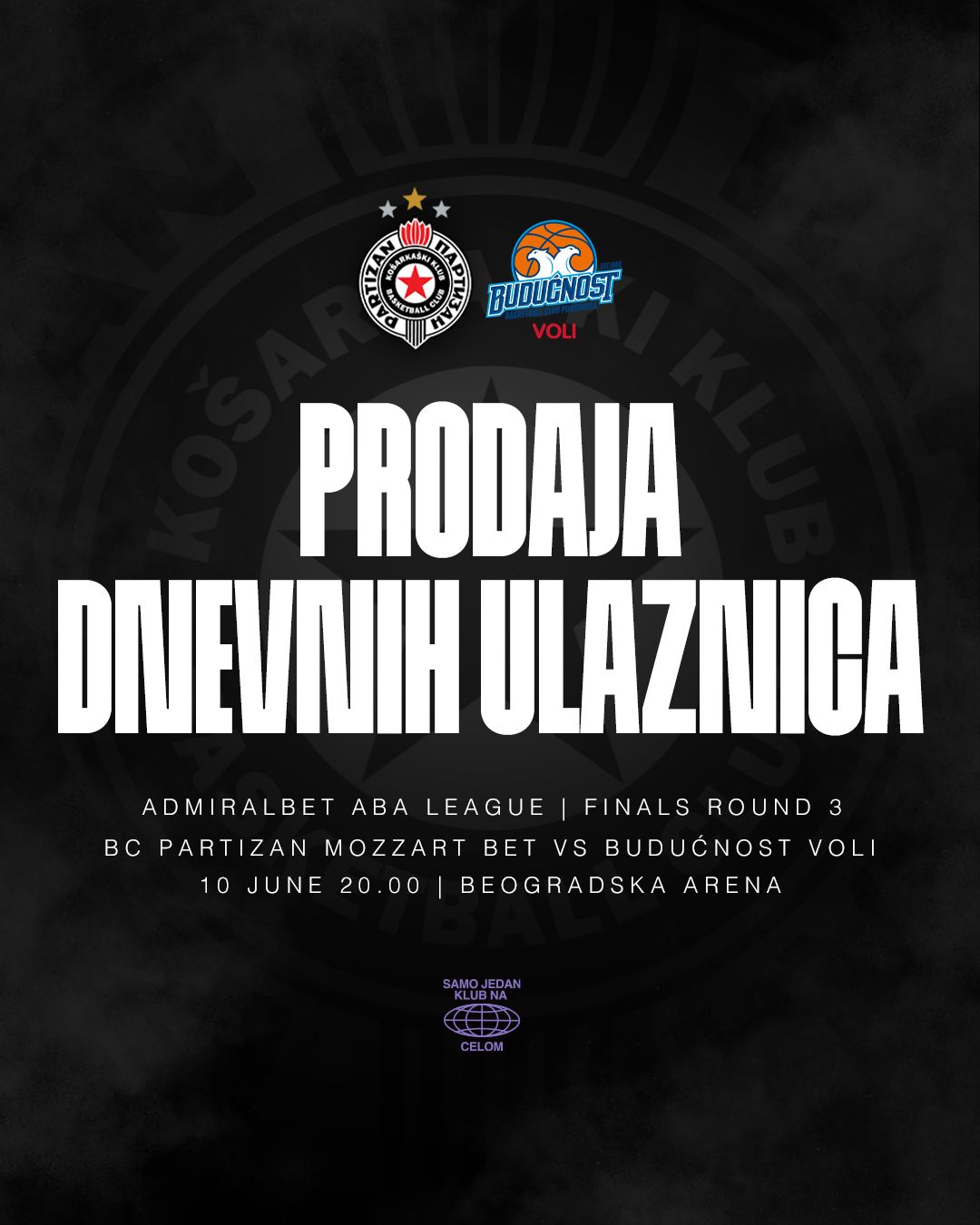 Prodaja dnevnih ulaznica za treći meč finala AdmiralBet ABA lige počinje sutra