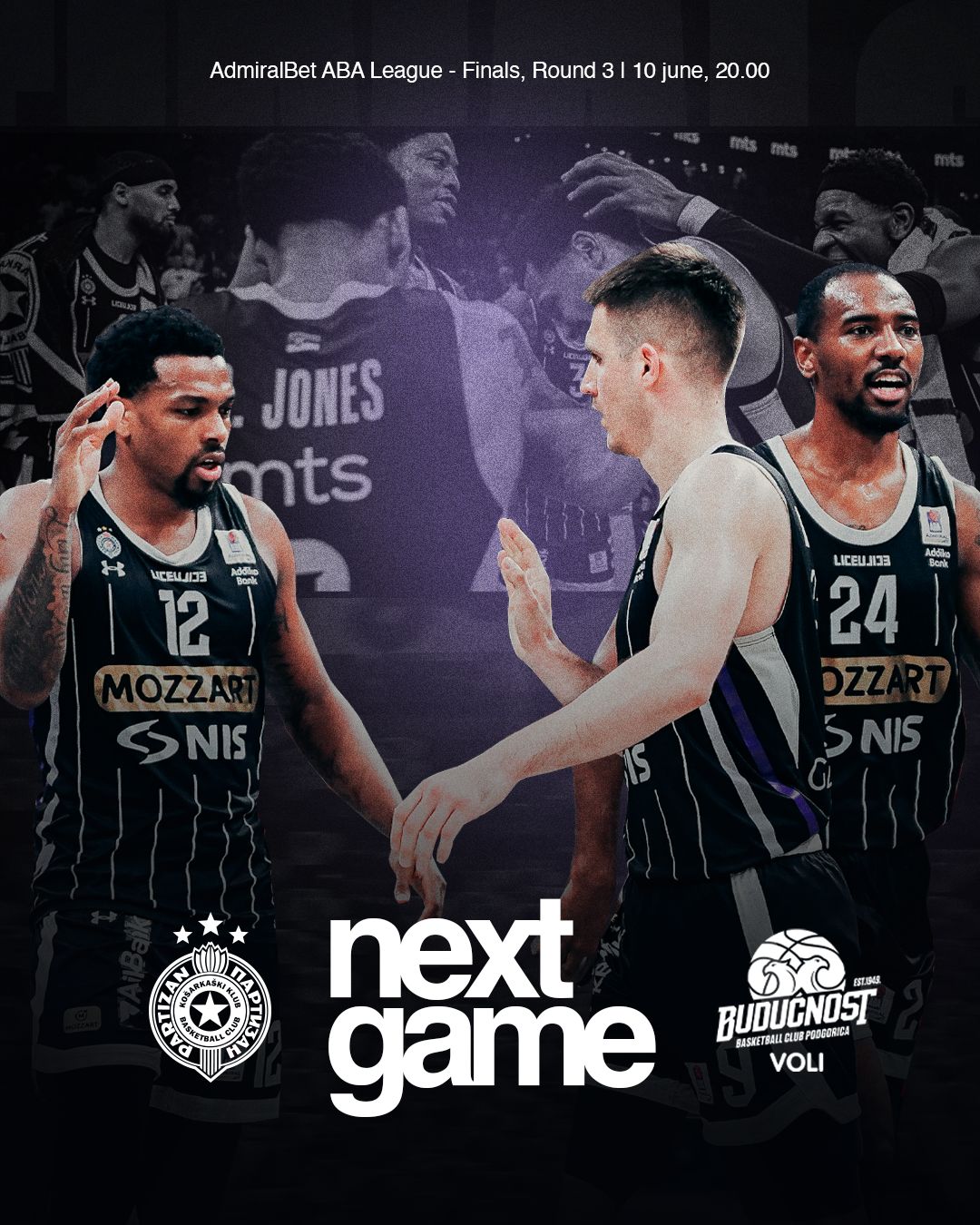 Partizan Mozzart Bet protiv Budućnosti u utorak u Areni