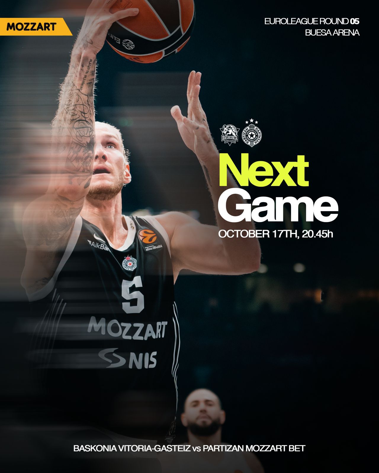 Partizan Mozzart Bet sutra protiv Baskonije u Vitoriji