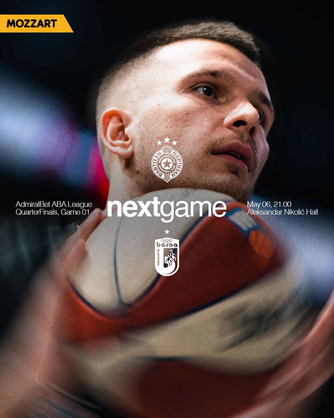 Partizan Mozzart Bet započinje plej-of AdmiralBet ABA lige duelom protiv Bosne u dvorani