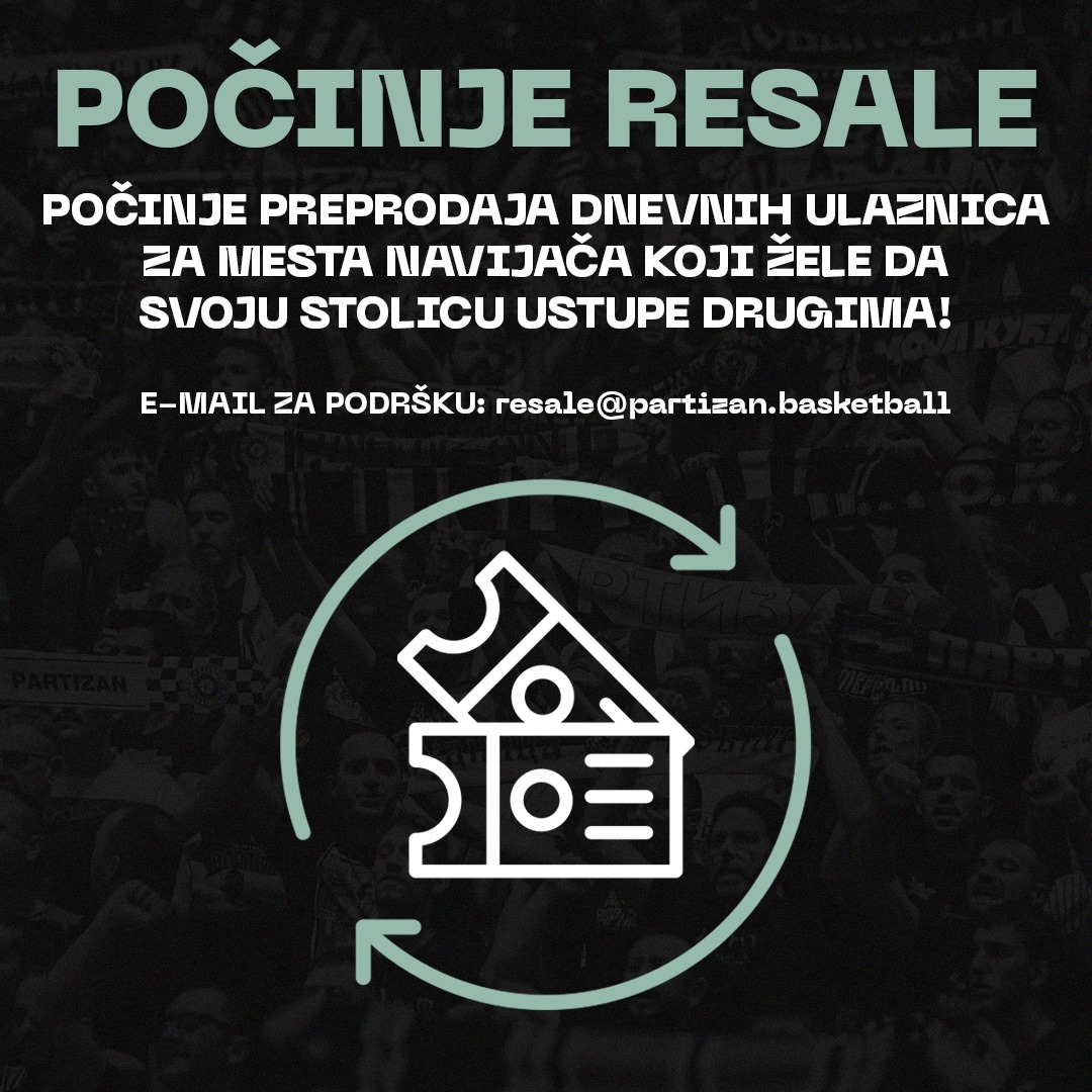 DA VAŠE MESTO U ARENI NIKADA NE BUDE PRAZNO: POČINJE PRODAJA DNEVNIH ULAZNICA ZA MESTA NAVIJAČA KOJI ŽELE DA SVOJU STOLICU USTUPE DRUGIMA!