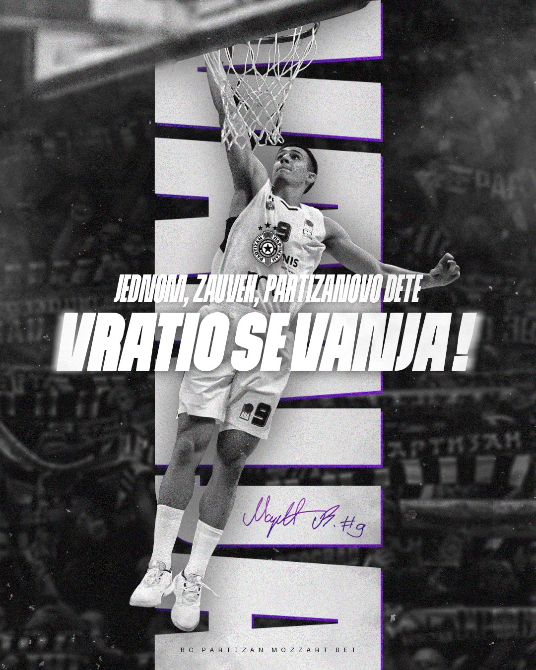 „Jednom, zauvek, Partizanovo dete...“ – Vanja Marinković se vratio u svoj Partizan